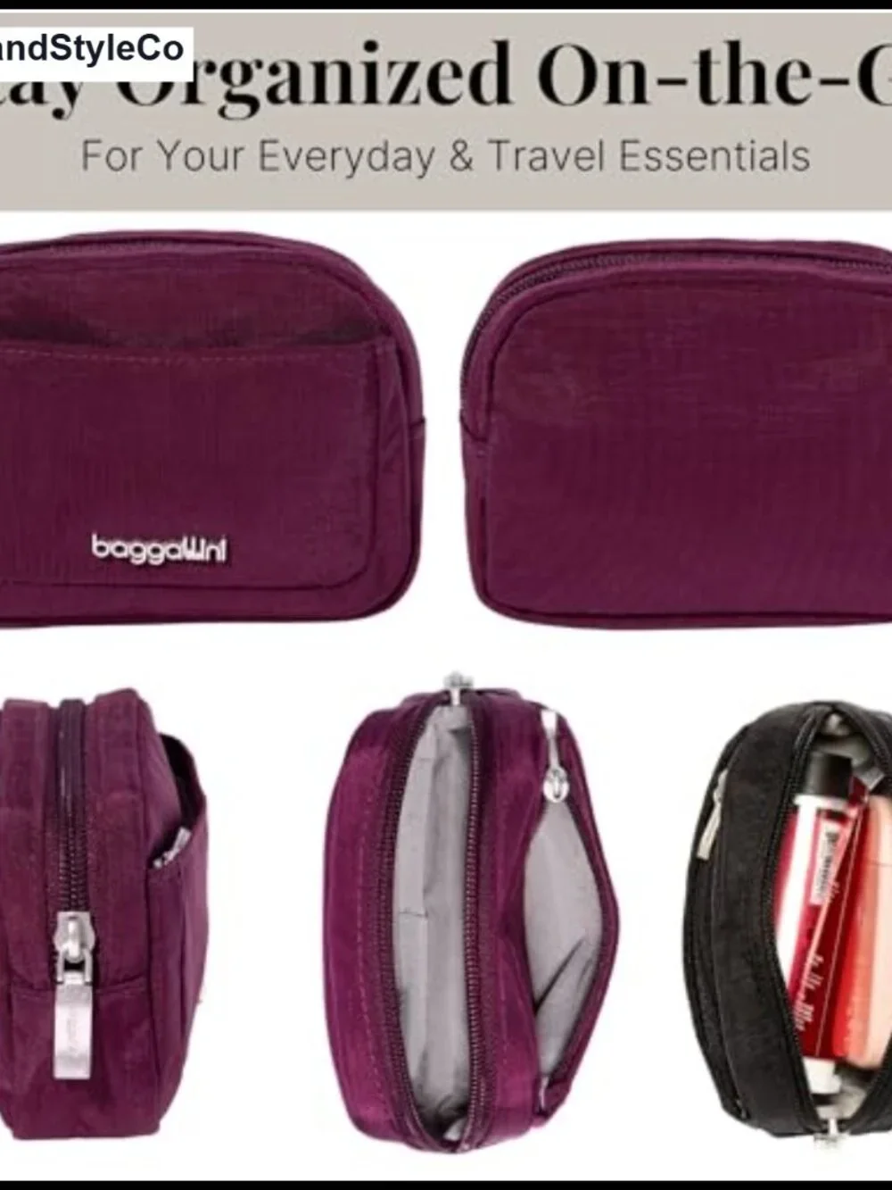 Lightweight Nylon Mini Cosmetic Pouch Travel Makeup Organizer Bag